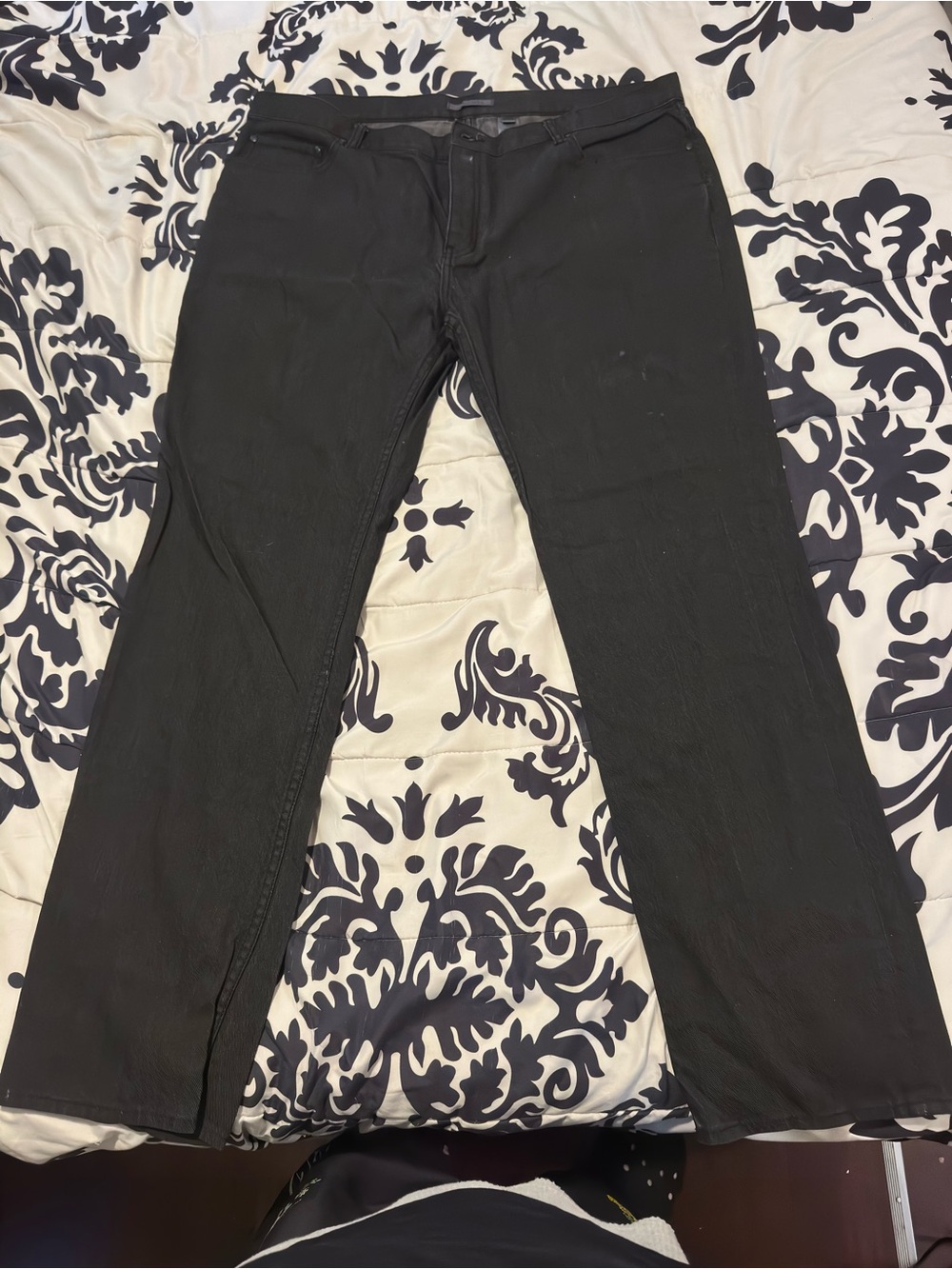 John Varvatos Black Straight-Leg Dress Pants